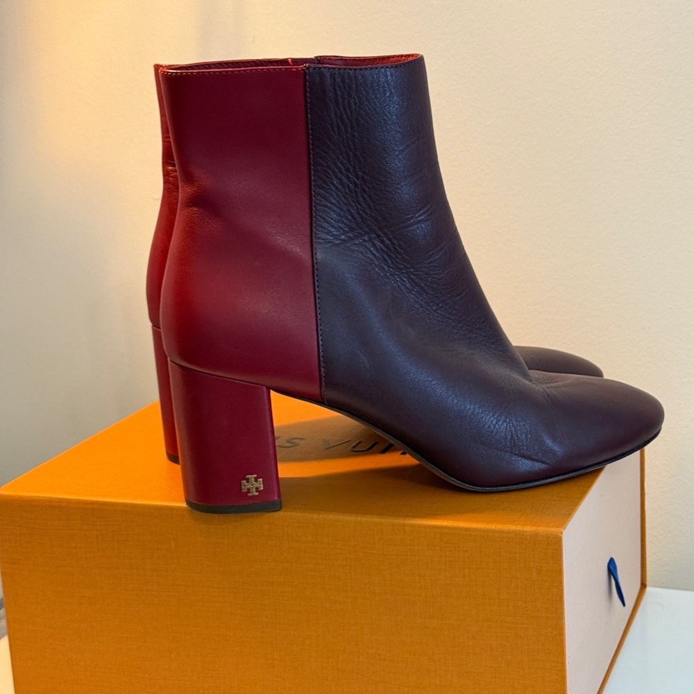 Tory Burch Red and Brown Heeled Boots